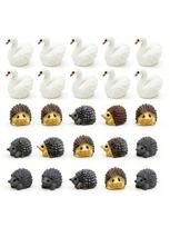 10-30 vnt. ežiukas Žąsis Antis Animacinis Gyvūnas Dervos Amatas Miniatiūrinė Figūrėlė Mažas Bonsai Mikropasaulis Dekoracija Pasakų Sodas Dekoras 10PCS white