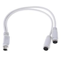 PS2 1 į 2 skirstytuvo adapterio kabelis pelė klaviatūra IC kortelių skaitytuvas lazerinis skaitytuvas