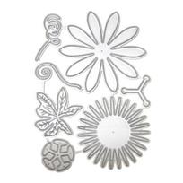 Daugkartinio naudojimo anglies plieno gėlių šablono trafareto formos, skirtos Scrapbooking sidabras