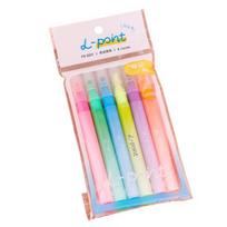 6Pcs Quick-Dry Highlighter Set Large Capacity Eye-Care Markers for Journaling Notes Dual-Tip Cute School Supplies for Kids Students beige
