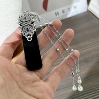 1PC Retro Ethnic Style Silver Diamond-encrusted Chinese Knot Imitation Pearl Tassel Hairpin Women's New High-end BB Clip Temperament Hair Accessories