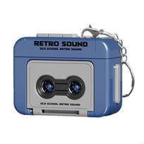 Kūrybiškas Vintažinis Mini Retro Kasetinis Diktofonas Muzikinis Raktų Pakabukas Grotuvas Raktų Pakabukas Porai Draugams Dovana mėlyna
