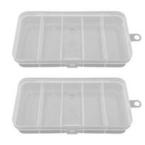 2Pcs Fishing Bait Cases 5-Compartments Lure Container Transparent Visible Fishing Large Capacity Clear Storage Boxes