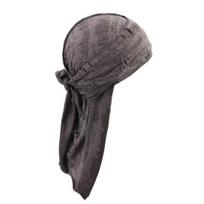 Prakaitą sugeriantis pirato skrybėlaitė, Vintažinis suplyšusių skylių galvos raištis su reguliuojama juostele, Gatvės stiliaus skalbto audinio bandana skrybėlaitė vyrams ir moterims pilka