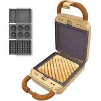 Cecotec Sandwich Maker | Rock'nToast Retro One Yellow Retro-style | 700 W | Number of plates 3 | Yellow 1308