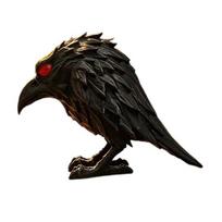 Gothic Crow Figurine, Resin Raven Statue with Red Eyes, Dark Raven Desktop Decorations, Halloween Ornaments Unique Goth Gifts juoda