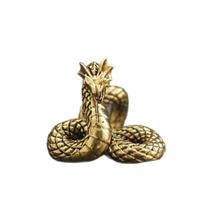 Brass Dragon Figurine Decorative Sculpture Home Office Desk Ornament Vintage Style Small Art Collectible Craftwork One Size geltona