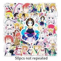 50-Pack Anime Stickers: Miss Kobayashi's Dragon Maid Graffiti for DIY Skateboards and Luggage