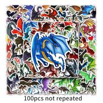 100 Cute Evil Dragon Stickers: Fresh, Decorative & Versatile for Suitcases, Water Bottles, Guitars, Phone Cases