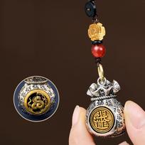 Loong Lucky Bag Pendant Chinese Style Dragon Keychain Vintage 12 Zodiac Keyring  Car Key Pendant Snake
