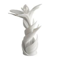 3D Printed Lily Flower Sculpture, Modern Intertwined White Floral Art, Unique Wedding Anniversary Gift for Couple, Elegant Home Decor for Living šilta balta spalva