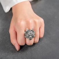 Stylish Zodiac Dragon Head Ring: Retro-Inspired, Personalized Open Index Finger Jewelry One Size