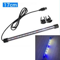 USB Powered LED Submersible Aquarium Lighting Waterproof Mood Lamp Fish Tank Decor for Underwater Scene White Blue 17cm
