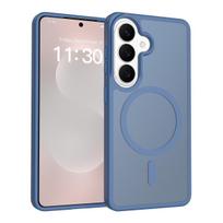 Compatible with Samsung S26/S26 Ultra/S25FE/S25/S24, Silver Shield Magnetic Skin-Feel Phone Case Galaxy S24 Ultra karališkos mėlynos spalvos