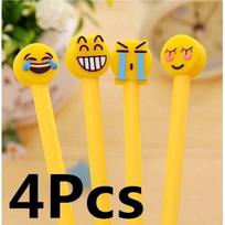 4Pcs Black Gel Pen 3D Expression Design Signature Pen Funny Student Price Gift  Gel Pen Set COLOR RANDOM