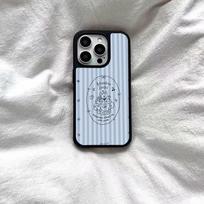Striped line bear applies to Apple iPhone16/17Pro mobile phone case 14 matte pc15 cute 13 large holes IPhone17ProMax