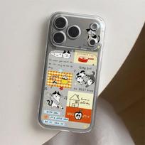Funny pencil kitten is suitable for Apple 16/17Promax mobile phone case IP15 transparent space case 14pro soft 13. IPhone17ProMax
