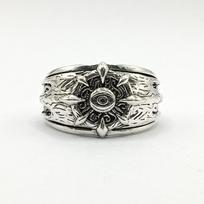 Adjustable Open Ring Men Women Vintage Eye Motif Geometric Copper Jewelry Retro Style Statement Piece Adjustable Open Band