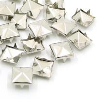 Releasable Metal Spikes Spots Nailhead Silver Garment Supplies Square Rivets DIY Studs Sewing Decor 6mm sidabras