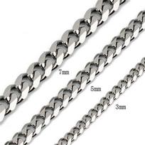 5/7MM 20 /22 24  vyriški papuošalai iš nerūdijančio plieno Kubos apvado grandinės karoliai 5MM 20Inch