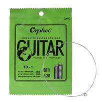 Orphee TX-1 vienos stygos pakaitalas akustinei folk gitarai 1-oji E-styga (.010) 10 pakuočių su dideliu angliavandenių kiekiu 011