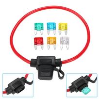 Automobilių automobilių linijinis mini saugiklių laikiklis 12V 30A su 6 saugikliais