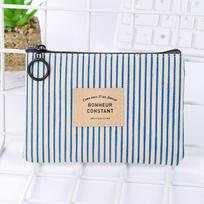 1 vnt Unisex drobės piniginės kortelės raktas Mini piniginės maišelis mažas užtrauktuku monetų piniginės kortelių laikiklis piniginė dangaus mėlyna spalva