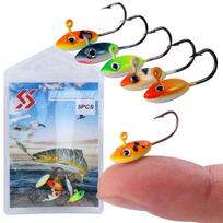5 vnt poledinės žūklės kabliukai su kabliukais. 5pcs