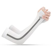 Lauko rankovių apsaugos nuo saulės UV spindulių, su pirštinėmis, vėsinančios rankovės žygiams, dviračių sportui, laipiojimui, žvejybai One Size balta