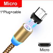 Magnetinis mikro USB laidas iPhone Samsung Android greitas įkroviklis C tipo USB laidas Mobiliojo telefono laido laidas Micro auksas