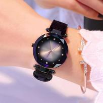 Moteriški prabangūs krištoliniai laikrodžiai Relojes Elegantiški moteriški kvarciniai rankiniai laikrodžiai Pu odiniai laikrodžiai Dovanos juoda