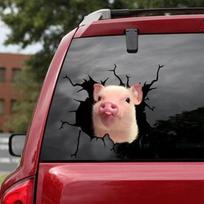 3D gyvūnų sienos lipdukas Piggy lipdukas skylės automobilio lango statinis lipdukas