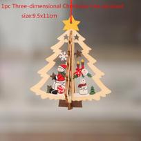 1 vnt. 2D/3D Kalėdų papuošimas Mediniai pakabinami pakabukai Žvaigždė Kalėdų eglutės varpelis Kalėdinės dekoracijos christmas tree pendant beige