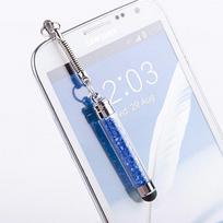 Deimantinis krištolo rašiklis jutiklinio ekrano rašiklis Stylus 3,5 mm dulkių kištuko dangtelis 2 viename, skirtas iPhone planšetiniam kompiuteriui Android telefonams rašikliai. white