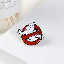 Ghostbusters Emaline Pin Baltas Vaiduoklis Ženklas Sagė Krepšys Drabužiai Atvartas Animacinis Filmukas Linksmas Filmas Papuošalai Dovana gerbėjams Draugai