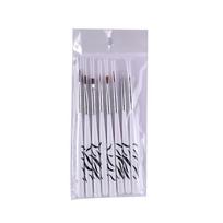 8 vnt./rinkinys Nagų dailės akrilo prancūziškų juostelių dizaino šepetėlis taškuojantis rašiklio manikiūro įrankis 8pcs gray