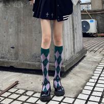 Britų stiliaus languotos moteriškos kojinės ilgos kojinės japoniško stiliaus vidurinės mokyklos mokiniams Aukštos kojinės mergaitėms Kawaii mielos kojinės ant kelių gray