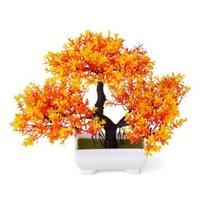 1 vnt. dirbtinių gėlių pušų augalo fotografija Vestuvių namų bonsai dekoras oranžinė