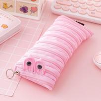 Vaikų Kawaii Rašiklio krepšiai Kūrybinis Caterpillar Pieštuko dėklas su užtrauktuku Mokyklinis raštinės reikmenų laikymo krepšys Mielas rašiklio laikiklis mokinio rašiklio dėklas juoda