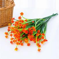 Dirbtinės gėlės lauke UV atsparūs netikri augalai, dirbtinio plastiko gėlė, skirta patalpose lauke kabantys augalai Sodo verandos langas Namų vestuvių dekoras One Size oranžinė