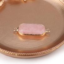 Jungtys Natūralaus akmens rožinio kvarco/amazonito stačiakampio briaunos jungtis papuošalams gaminti „pasidaryk pats“ karolių apyrankės priedas 10x30mm/Rose Quartz