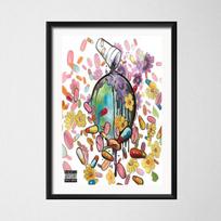 „Juice Wrld Death Race For Love“ Muzika Plakatai ir spaudiniai Drobės Tapyba Sienų Paveikslėliai Svetainės Pop dekoravimui Namų dekoras 21cm×30cm NoFrame