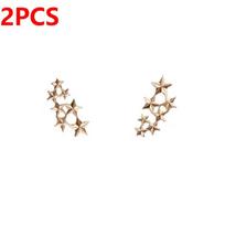 2pcs Vintage Simple Style Golden Star Pentagram Brooch Pin Men A Pair Badge Brooches Clothes Decoration Fashion Jewelry 2pcs auksas