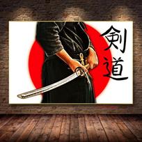 Abstract Kendo Japonijos samurajų kūno rengybos sporto plakatų spaudiniai drobės tapyba Kovos kovos sienos meno paveikslėliai Namų sporto salės dekoras 21x30 No Frame