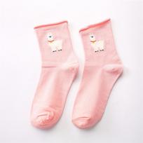 Naujos medvilninės kulkšnies flamingo kojinės, moteriškos Harajuku moteriai Juokingos kojinės Žieminės vyno kojinės Laimingos merginos kojinės rožinė
