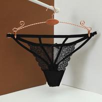 Moteriški seksualūs stringai Apatiniai drabužiai žemu juosmeniu tvirti apatiniai Besiūliai moteriškos apatinės kelnės 190 one size juoda