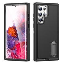 Kietojo maišelio dėklas, skirtas Samsung Galaxy S24 Ultra S23 Plus S22 5G S 23 24 22 3 IN 1 Statomas mobiliojo telefono krepšys Funda dėklai for Galaxy S24 juoda