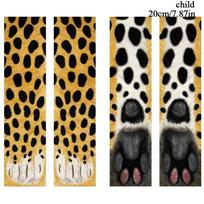 Juokingos unisex suaugusiems vaikams skirtos elastinės kojinės gyvūnų letenų pėdų įgulos 3D spausdinimo pėdų kojinės JK child cheetah