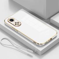 „Honor 50 Case Honor 50“ telefono dėklas NTH-AN00 NTH-NX9 dėklas „Honor 50se Honor 50 Pro Luxury“ kvadratinis padengimas, atsparus smūgiams galinis dangtelis Honor 50&Case & Strap sniego baltumo spalva