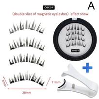 2 poros 3D magnetinių dirbtinių blakstienų Daugkartinio naudojimo magnetinės blakstienos su 4 magnetinėmis blakstienomis Natūralios blakstienų priauginimo makiažo priemonės CN